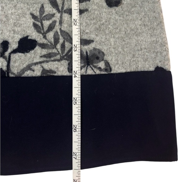 Westport Gray & Navy Floral Tunic Top with Asymmetrical Hem - Picture 9 of 10